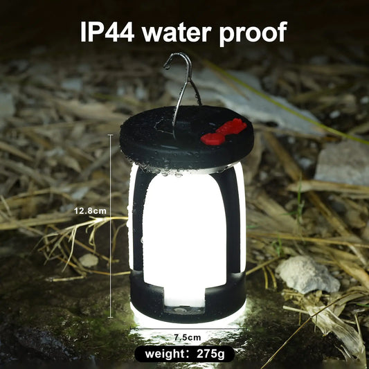 Solar Camping Lantern - Rechargeable LED Emergency Light with USB & Solar Charging