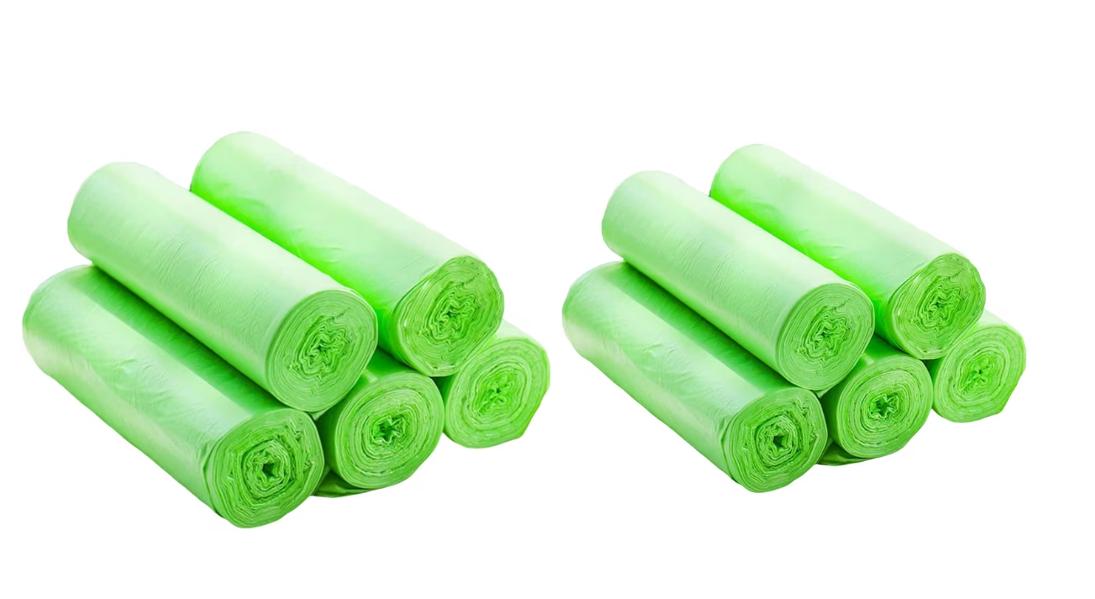 Biodegradable Compost Bin Liners – 35 Count Roll (Plant-Based Trash Bags)