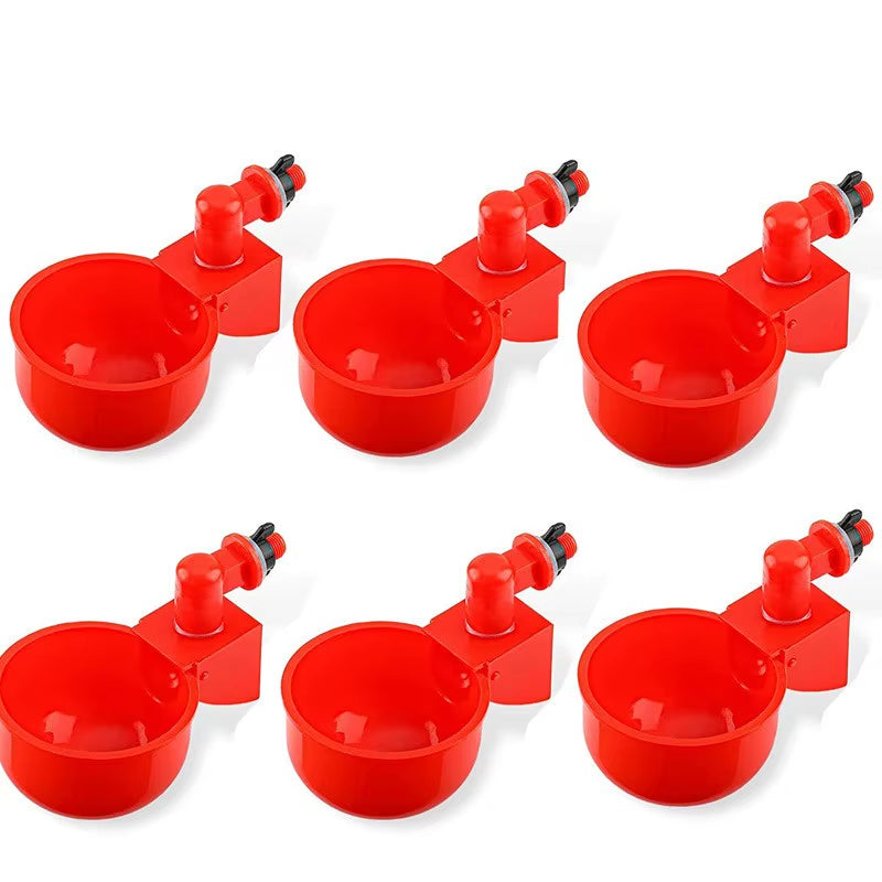 Gravity-Fed Poultry Waterer for Chickens – Red, 2–6 Cup Pack