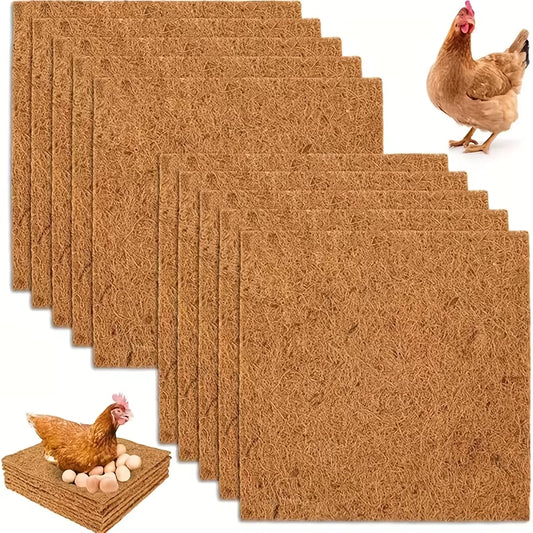 Chicken Nesting Box Liners – 25x25cm Reusable Coop Nest Mats (1 or 10 Pack)