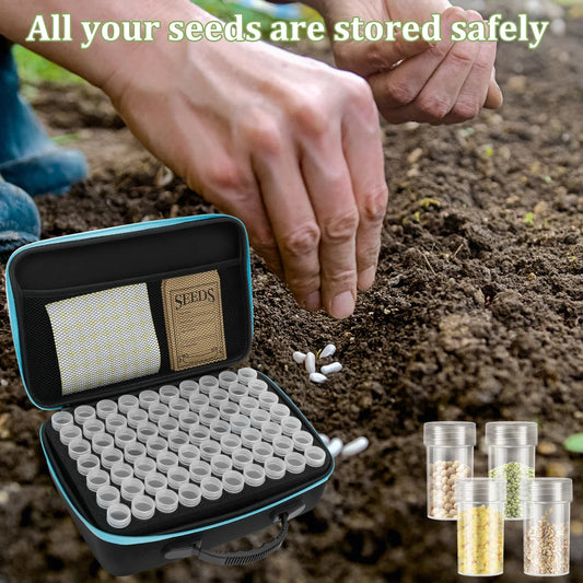 Seed Storage Organizer Box - Portable Seed Collection Case with Labels & Accessories