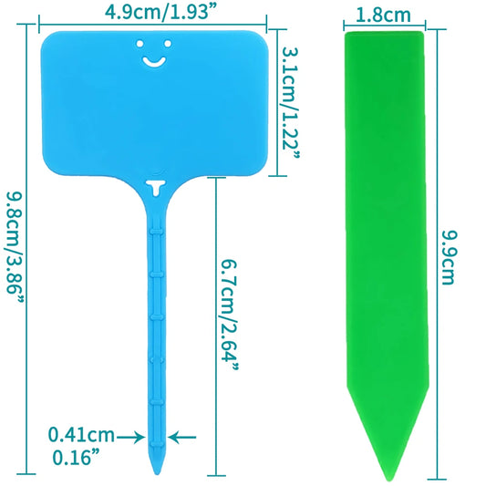 Plant Labels - T-Type & Straight Reusable Waterproof Garden Markers for Pots & Seedlings
