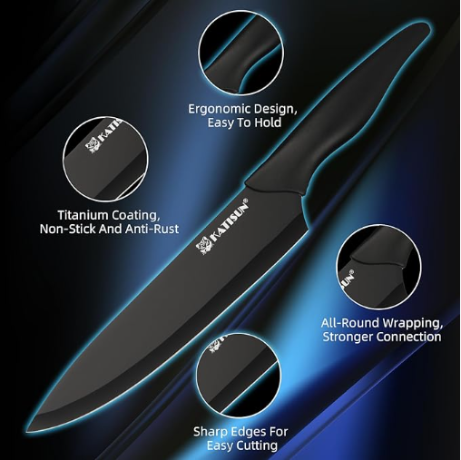 16-Piece Kitchen Knife Set - German Stainless Steel with Cutting Board & Steak Knives