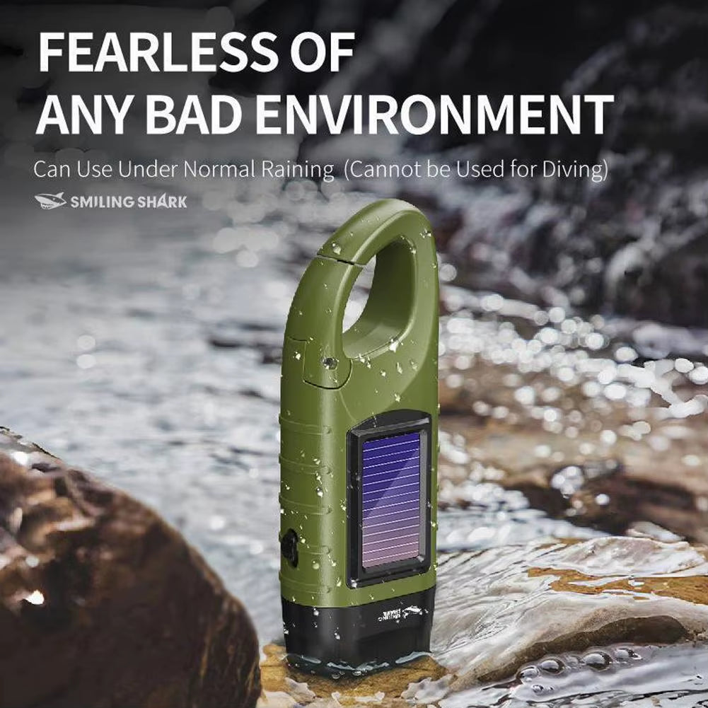 800-Lumen Hand Crank & Solar Emergency Flashlight – Portable Outdoor Camping & Home Survival Light