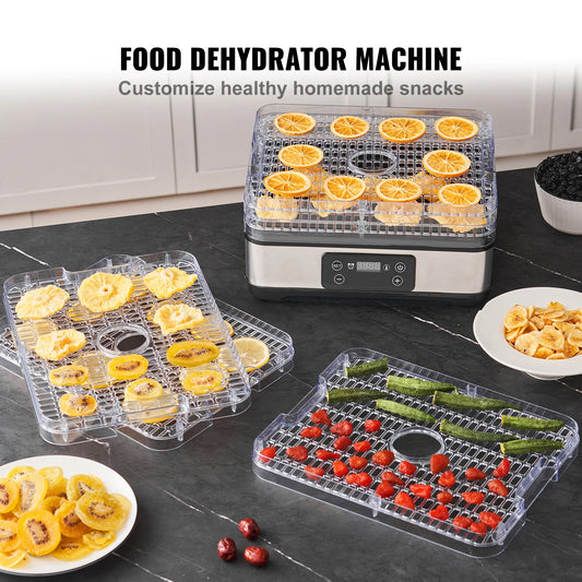 Food Dehydrator Machine - 5 Tray Stainless Steel Dryer for Homemade Jerky & Preserving Food