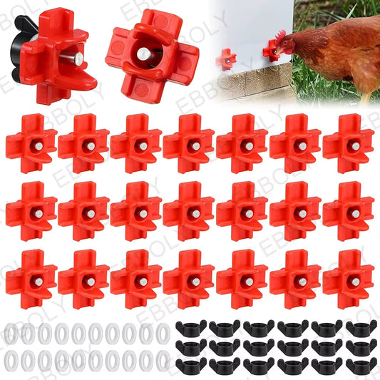 Horizontal Chicken Nipple Waterer – Automatic Side Mount Poultry Drinkers (15/20/30 Pack)