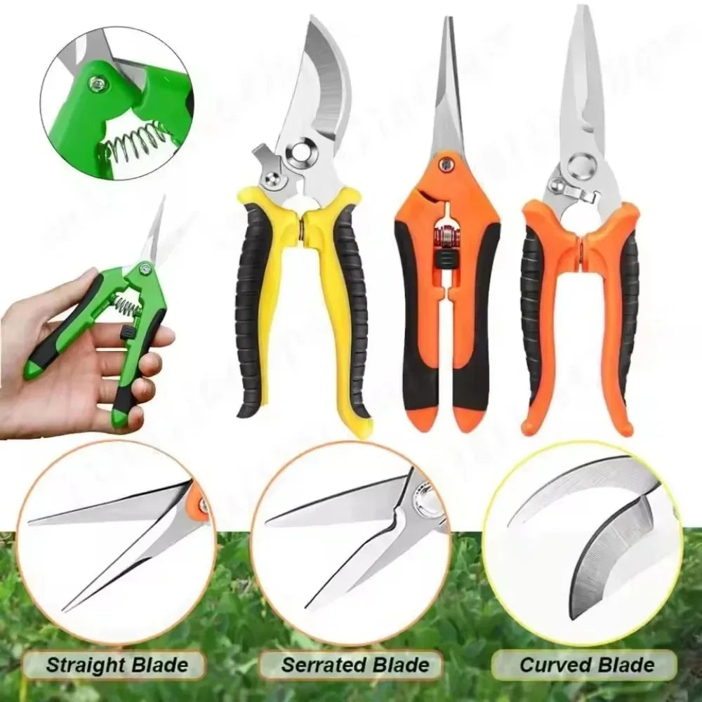 Garden Pruning Shears Set - Ergonomic Plant Clippers for Flowers, Herbs & Branches