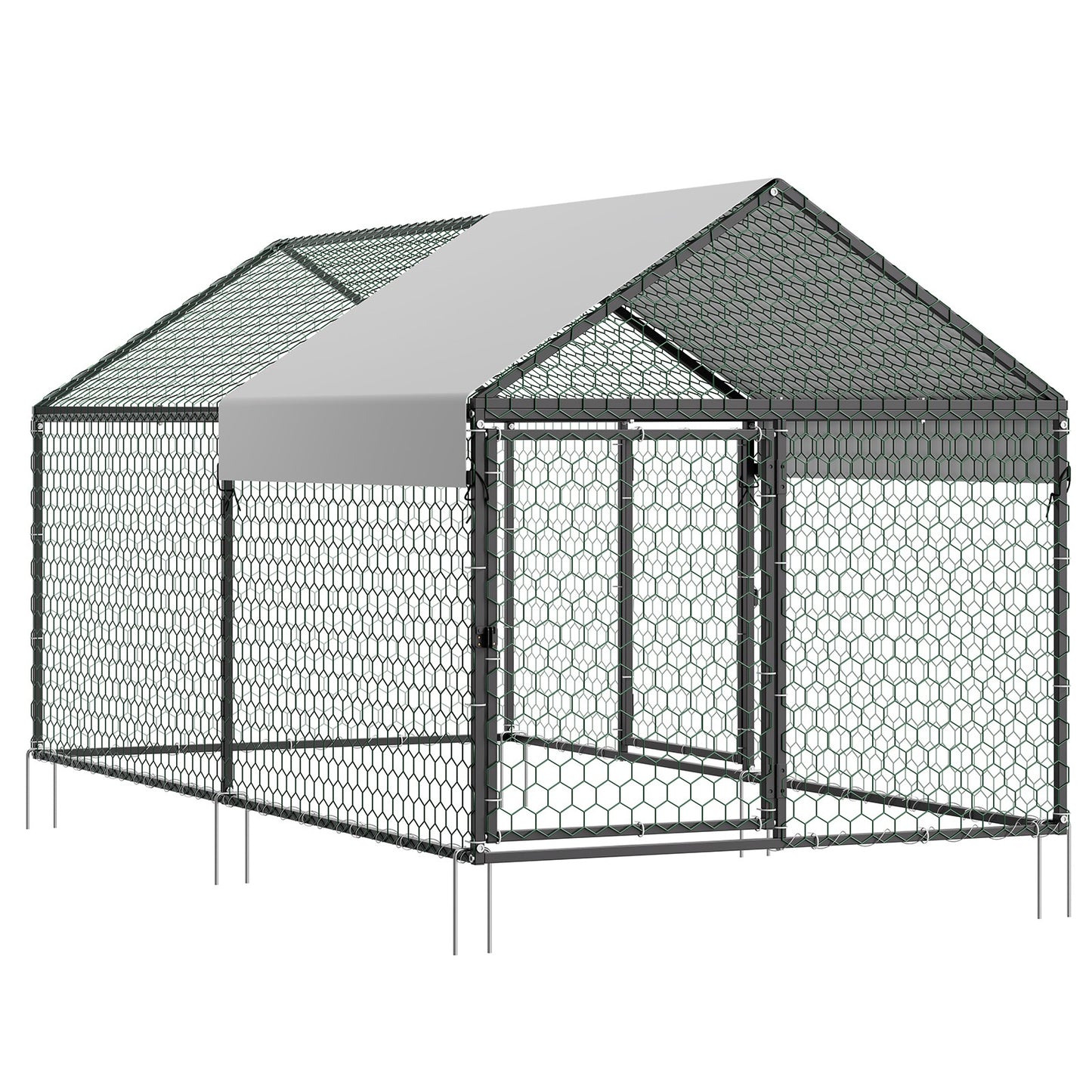 Uimoso Metal Chicken Coop with Cover for 4-6 Chickens3.3X6.
