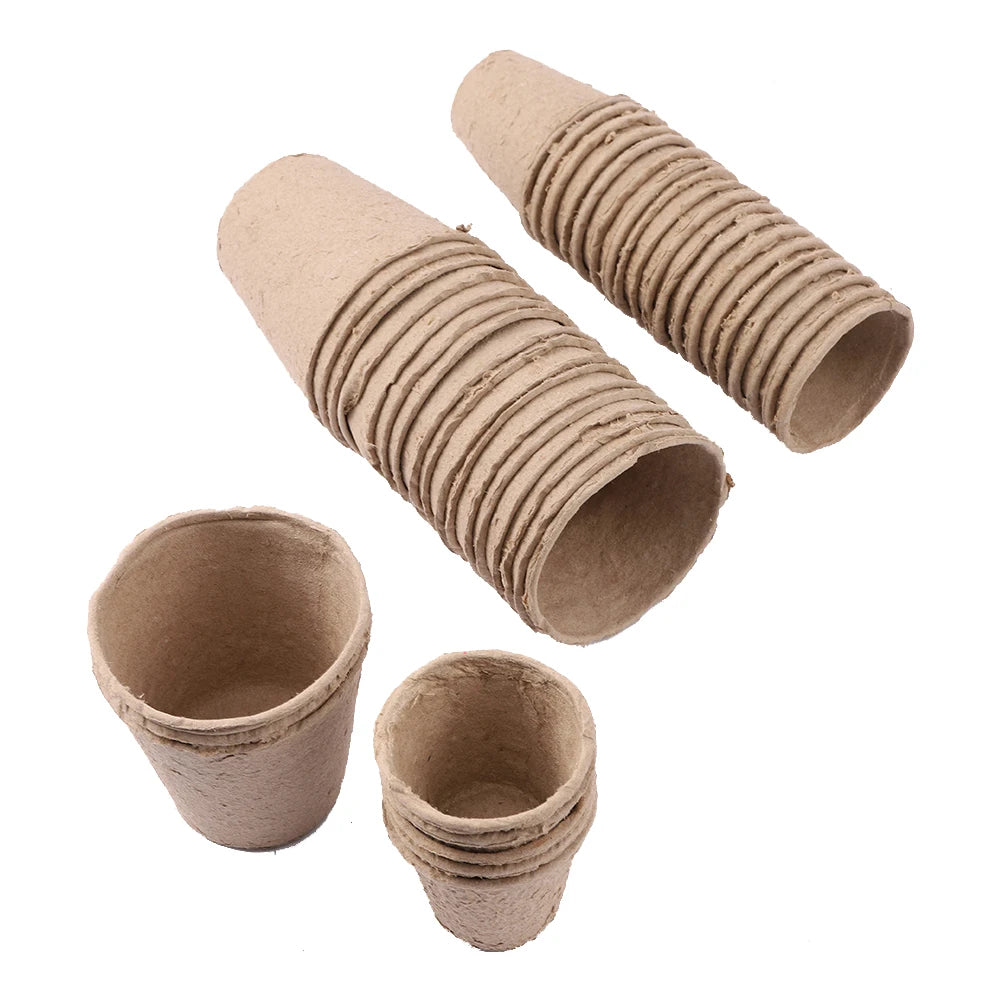 Biodegradable Peat Seed Starter Pots - 20-Pack Planting Cups for Seedlings