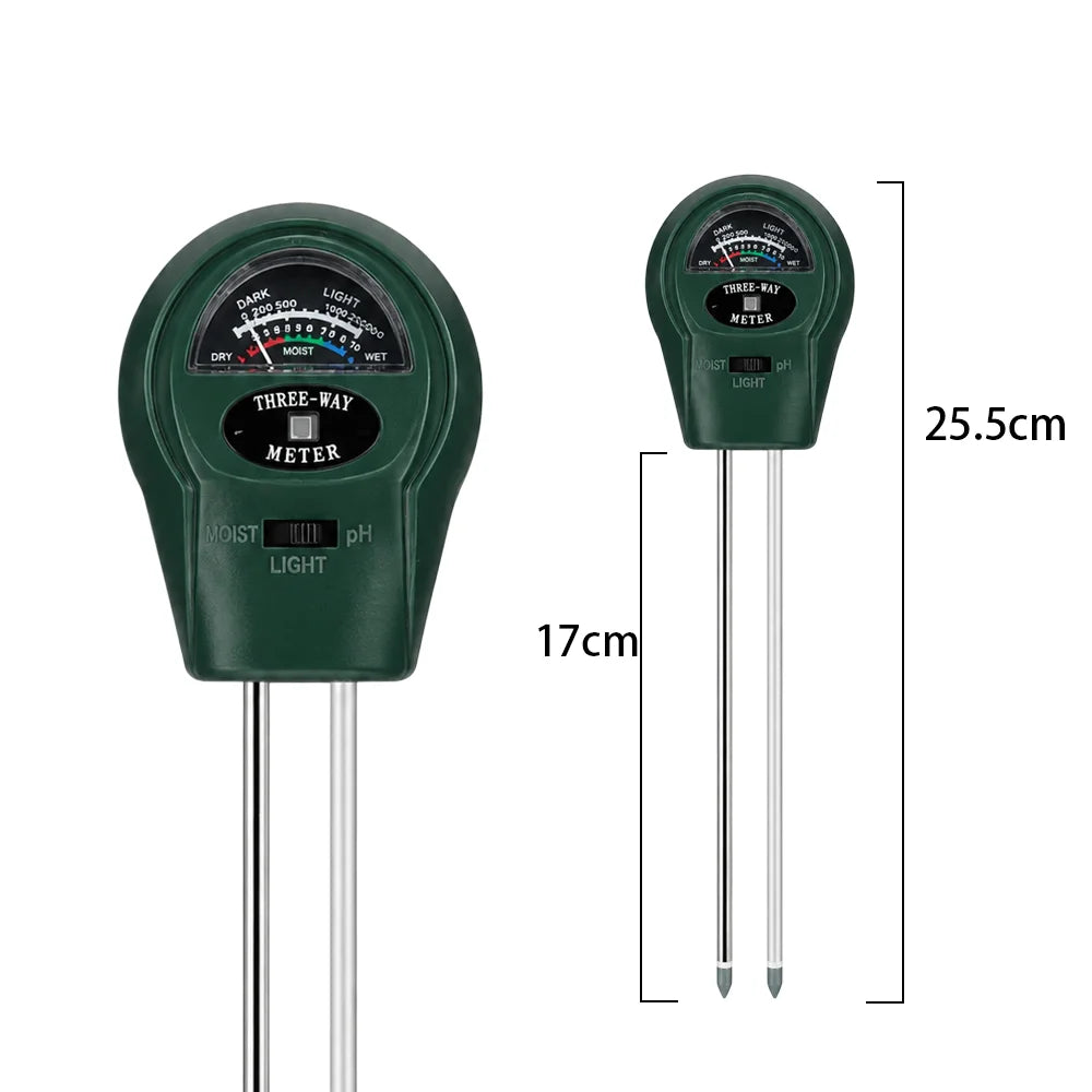 3-in-1 Soil Meter - Battery-Free pH, Moisture & Light Tester for Gardens