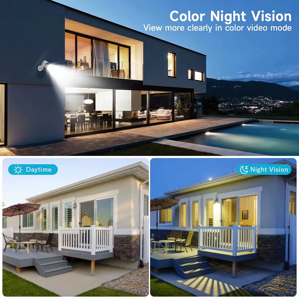 128GB Solar-Powered 3MP WiFi Security Camera – Outdoor Wireless CCTV with PIR Human Detection, Color Night Vision, Two-Way Audio & 360-Day Battery