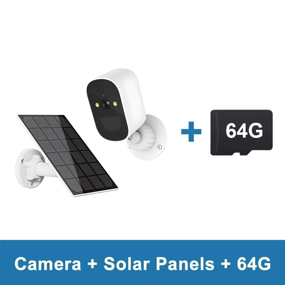 128GB Solar-Powered 3MP WiFi Security Camera – Outdoor Wireless CCTV with PIR Human Detection, Color Night Vision, Two-Way Audio & 360-Day Battery