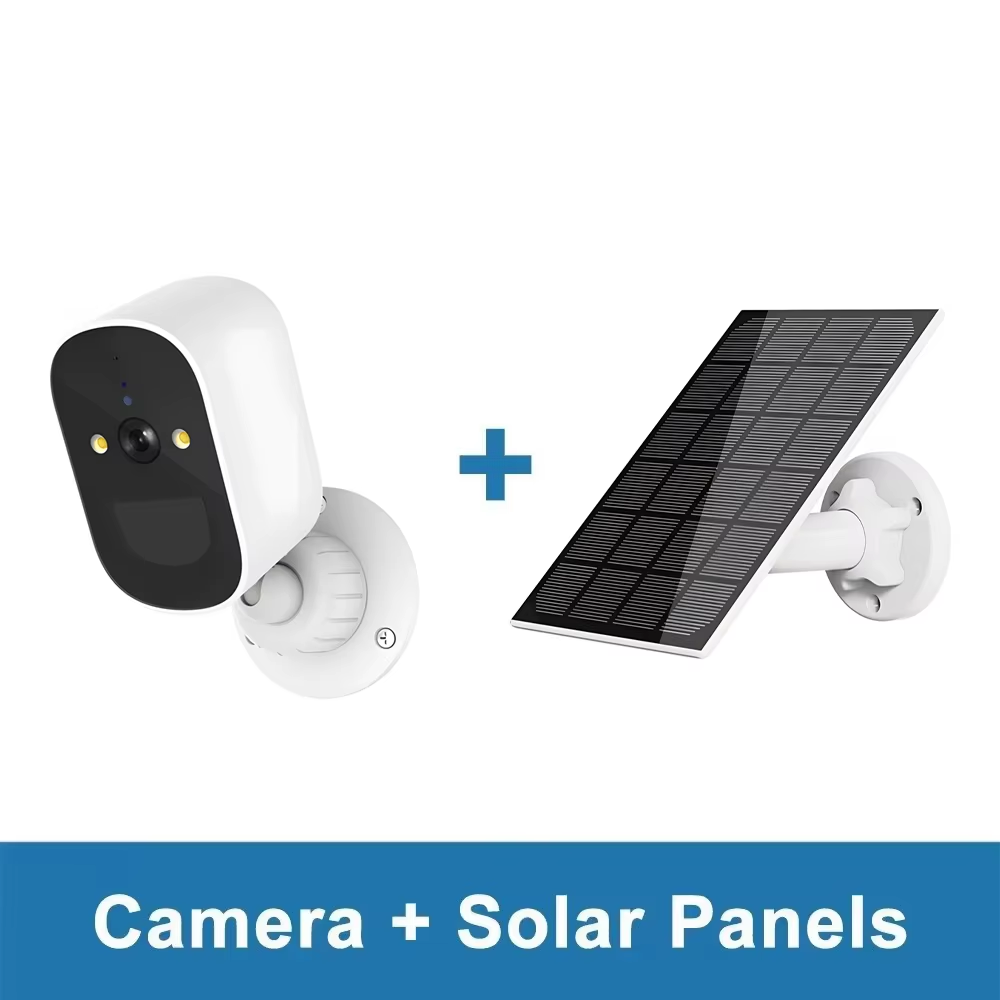 128GB Solar-Powered 3MP WiFi Security Camera – Outdoor Wireless CCTV with PIR Human Detection, Color Night Vision, Two-Way Audio & 360-Day Battery