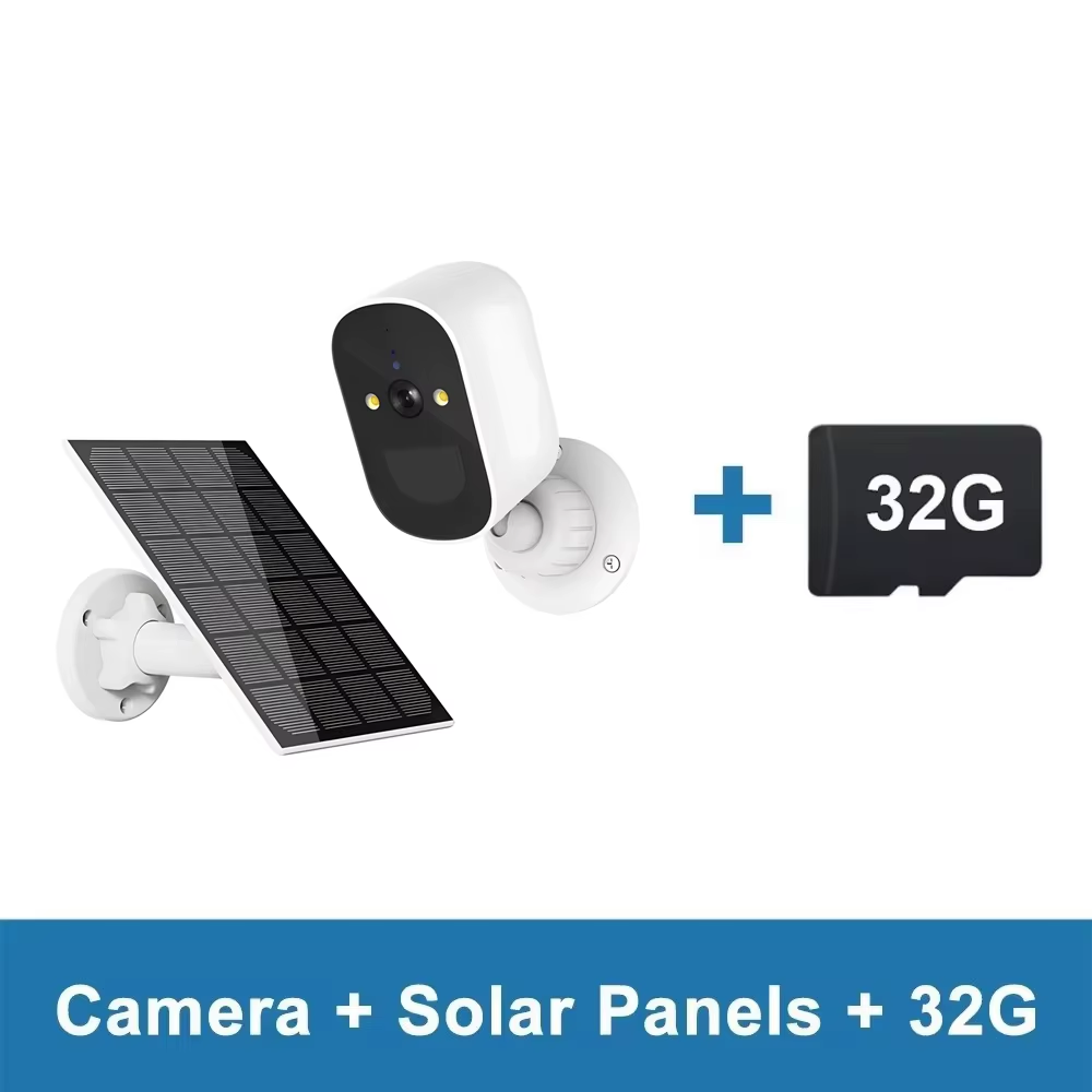 128GB Solar-Powered 3MP WiFi Security Camera – Outdoor Wireless CCTV with PIR Human Detection, Color Night Vision, Two-Way Audio & 360-Day Battery