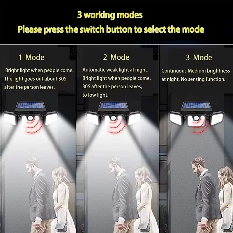 Solar Shield Basic-74 | 3-Head Motion Sensor Solar Security Light