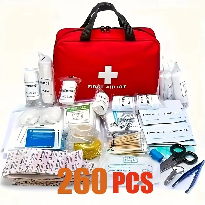 260-Piece First Aid Kit - Complete Home, Travel & Outdoor Emergency Kit