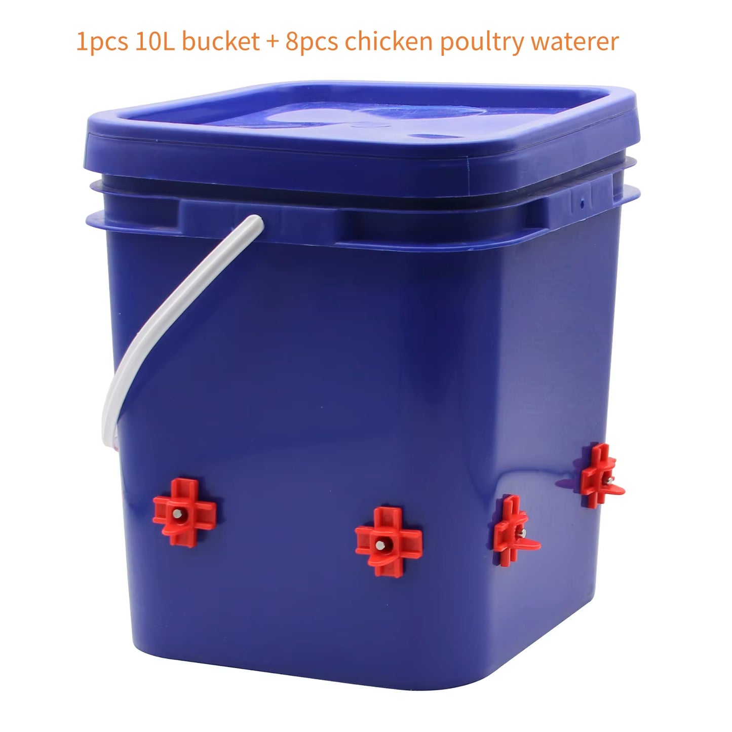Automatic Chicken Waterer Bucket System – 10L Gravity Poultry Drinker with Cups or Nipple Waterers – No-Spill Coop Hydration Solution