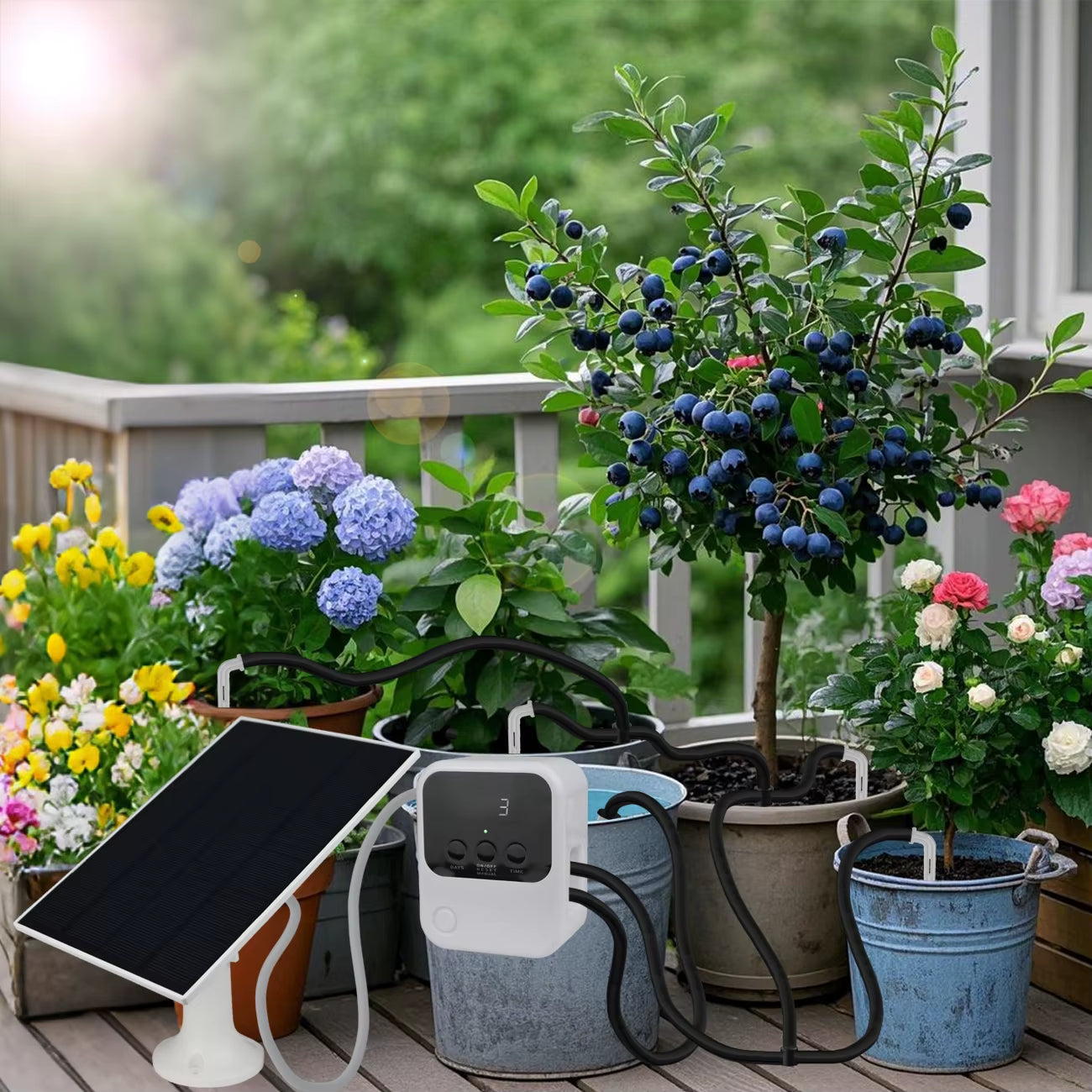 Premium Solar Automatic Drip Irrigation Kit – Timer & Pump Controlled, Ideal for Bonsai, Potted Plants & Outdoor Gardens