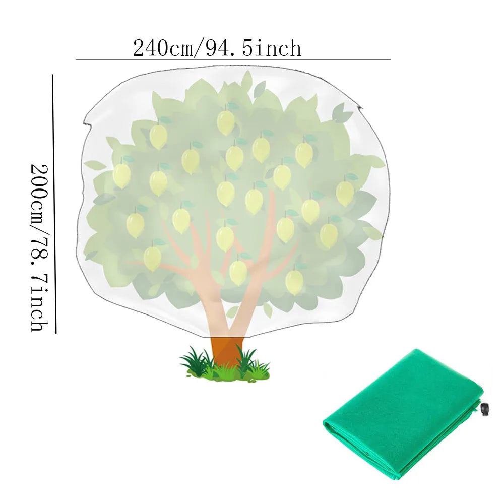 Plant Frost Protection Cover - Zippered Winter Blanket for Garden Plants & Shrubs