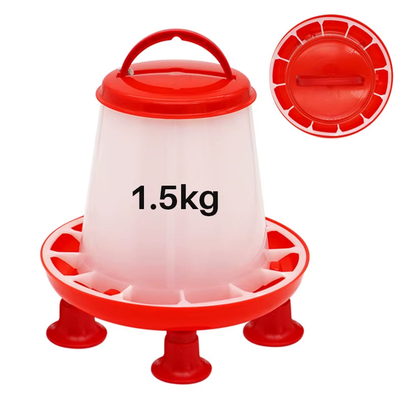Standing Poultry Waterer & Feeder – 1.5kg / 3L Gravity-Fed Chick & Small Flock Drinker for Brooder Pens