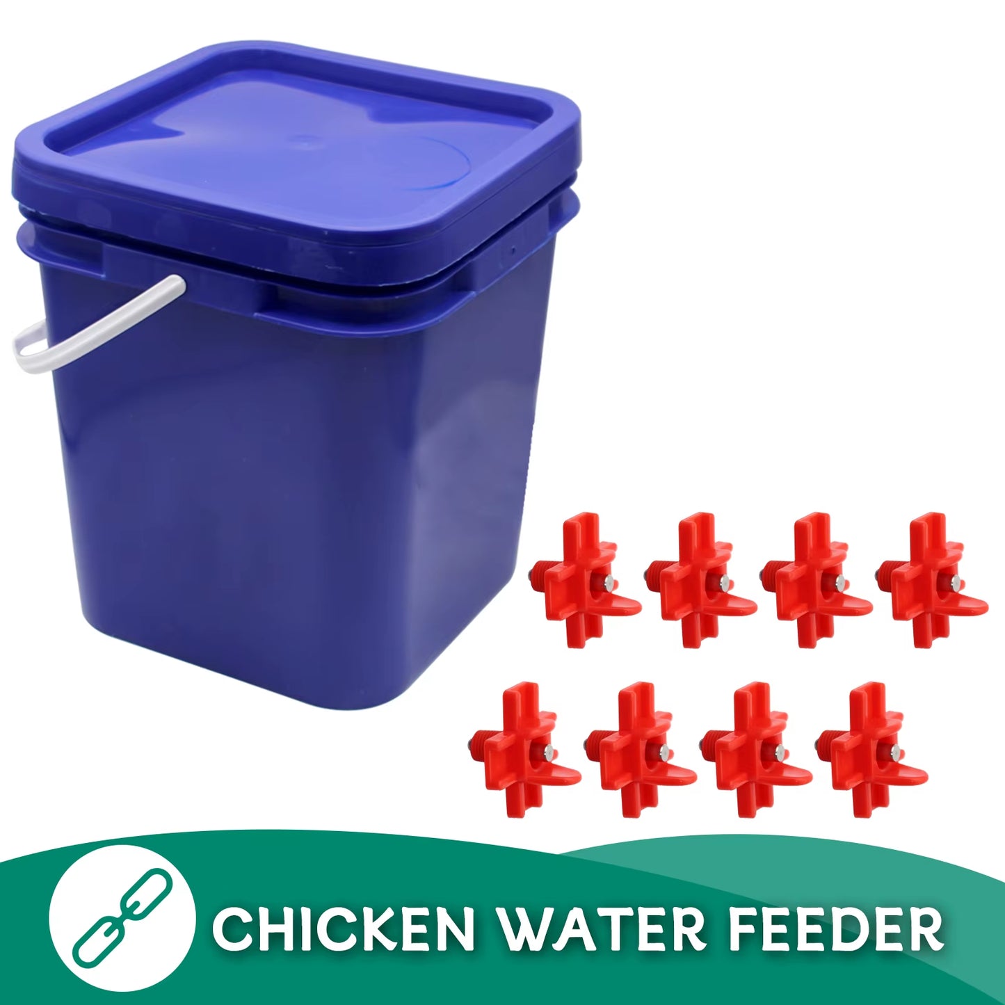 Automatic Chicken Waterer Bucket System – 10L Gravity Poultry Drinker with Cups or Nipple Waterers – No-Spill Coop Hydration Solution