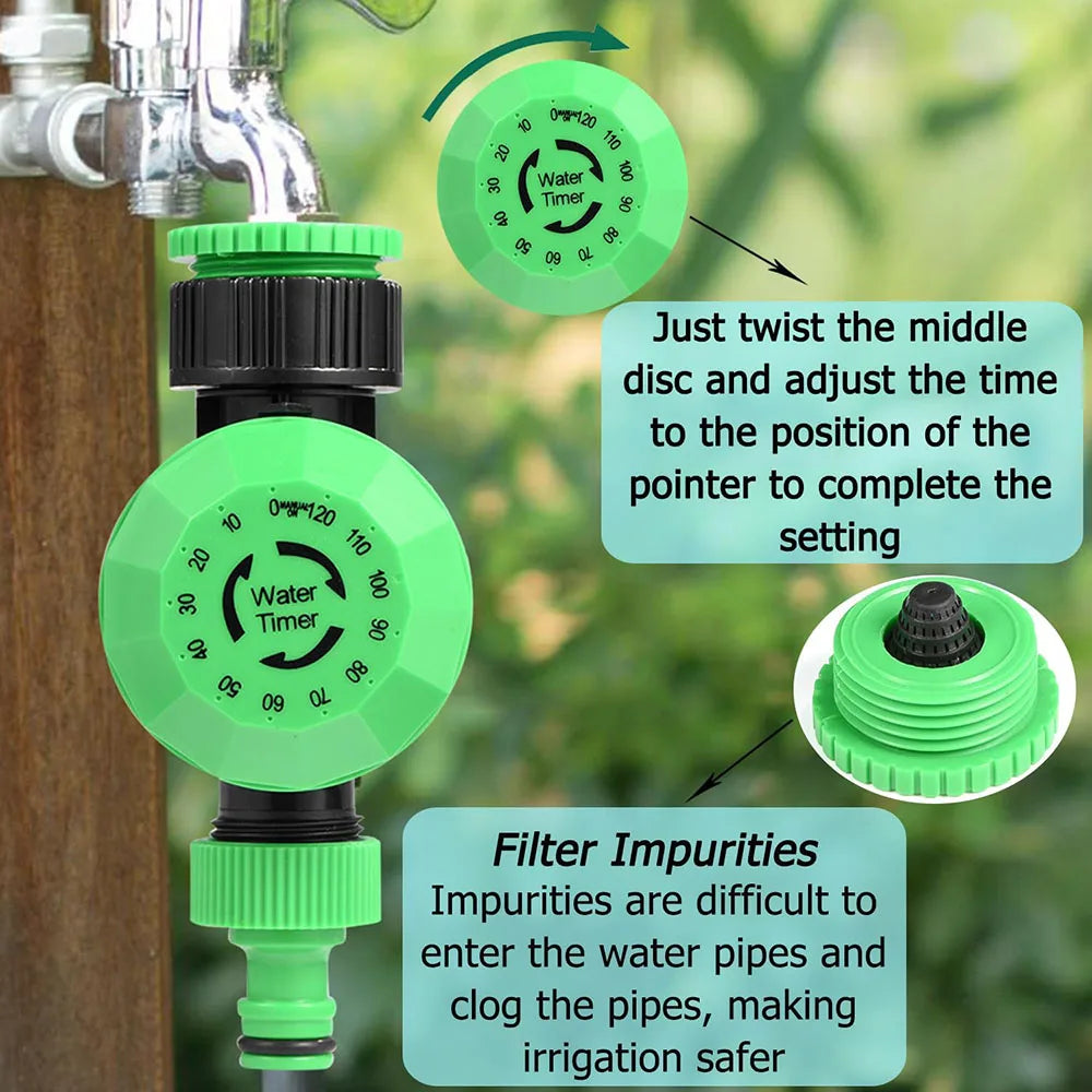 Garden Hose Timer - Mechanical 120-Minute Watering Timer for Gardens & Lawns