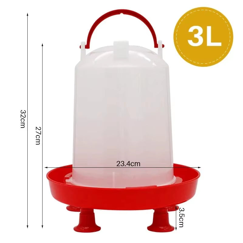 Standing Chicken Waterer & Feeder Combo– 1.5kg / 3L Gravity-Fed Chick & Small Poultry Flock Drinker for Brooder Pens