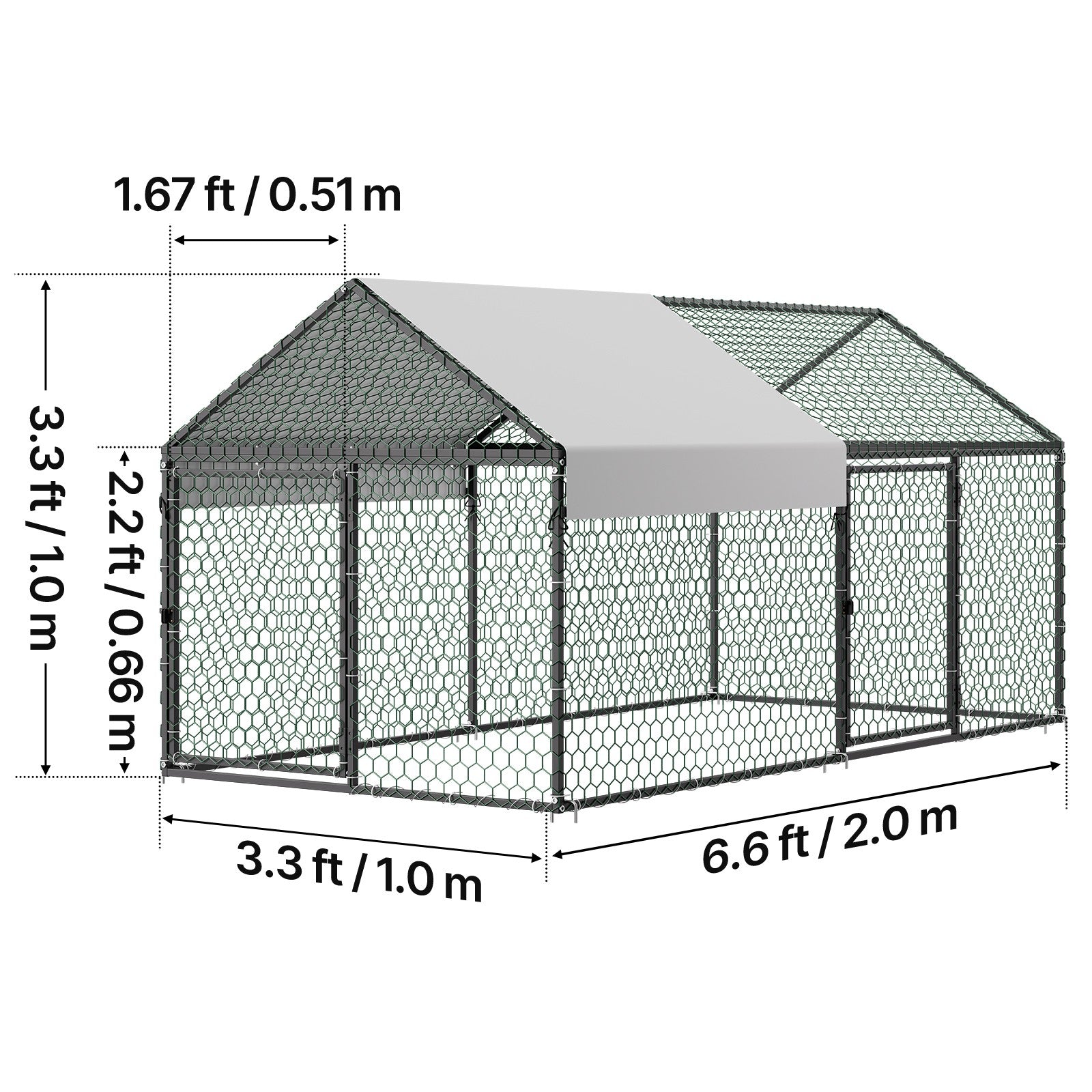 Uimoso Metal Chicken Coop with Cover for 4-6 Chickens3.3X6.