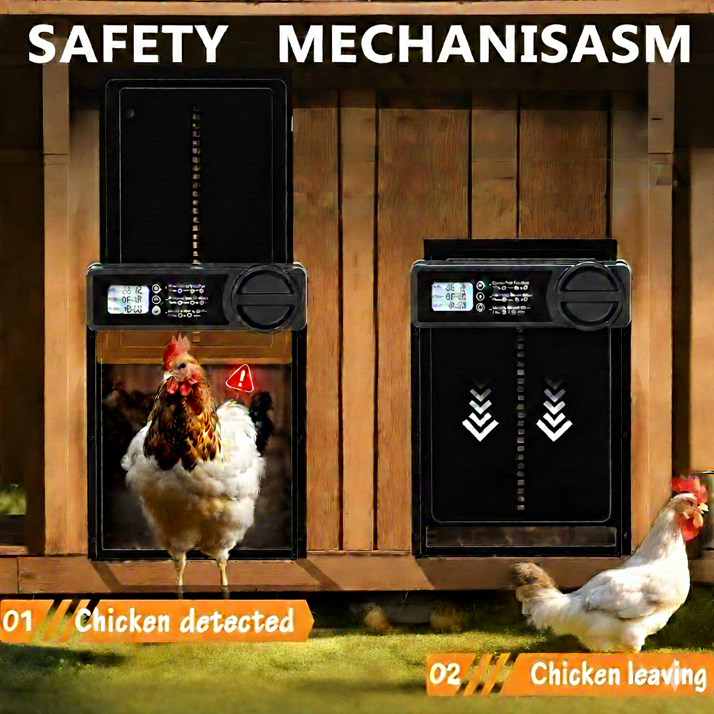 Programmable Automatic Chicken Coop Door – LCD Timer, Manual Control & Safety Sensor