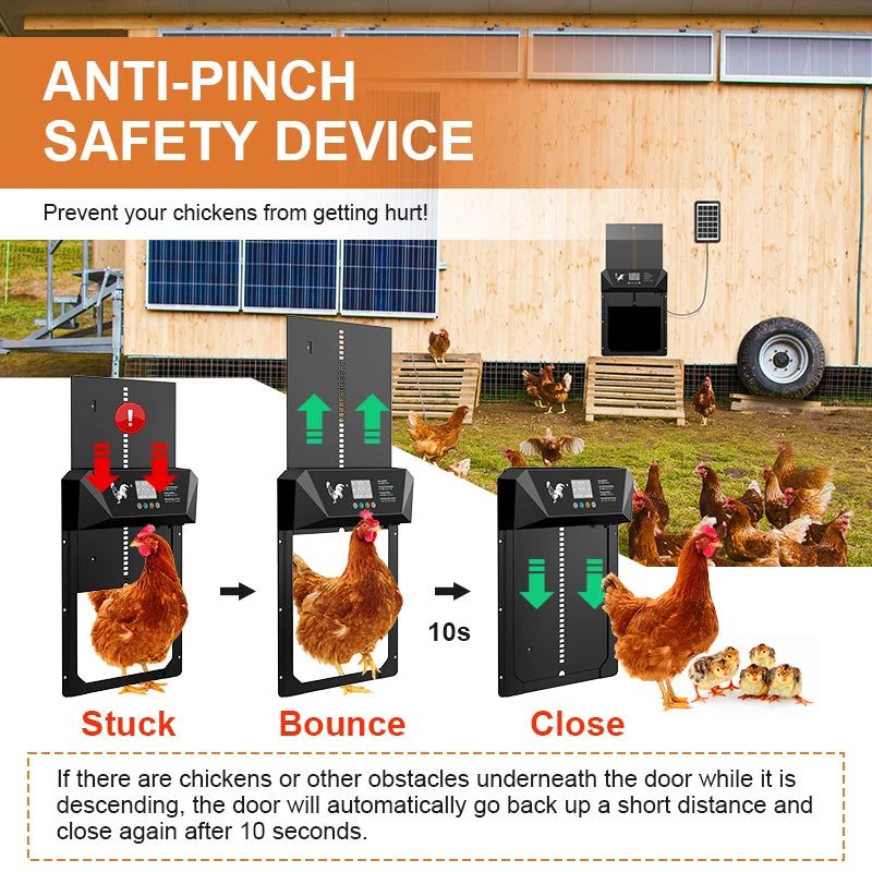 Extra Large Automatic Chicken Coop Door – Solar Powered with Remote Control