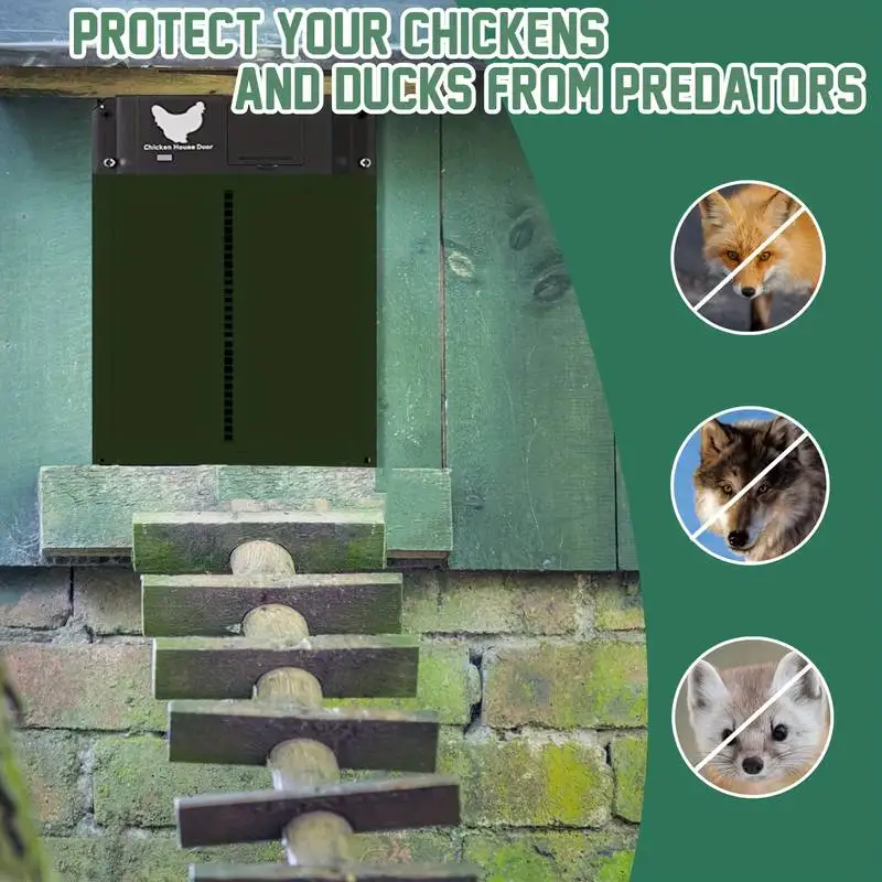 Battery Powered Automatic Chicken Coop Door – Light Sensor, Waterproof