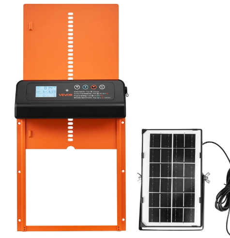 Solar Automatic Chicken Coop Door - LCD Timer, Remote Control, Light Sensor & Anti-Pinch Safety