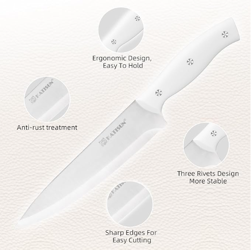 16-Piece Kitchen Knife Set - German Stainless Steel with Cutting Board & Steak Knives