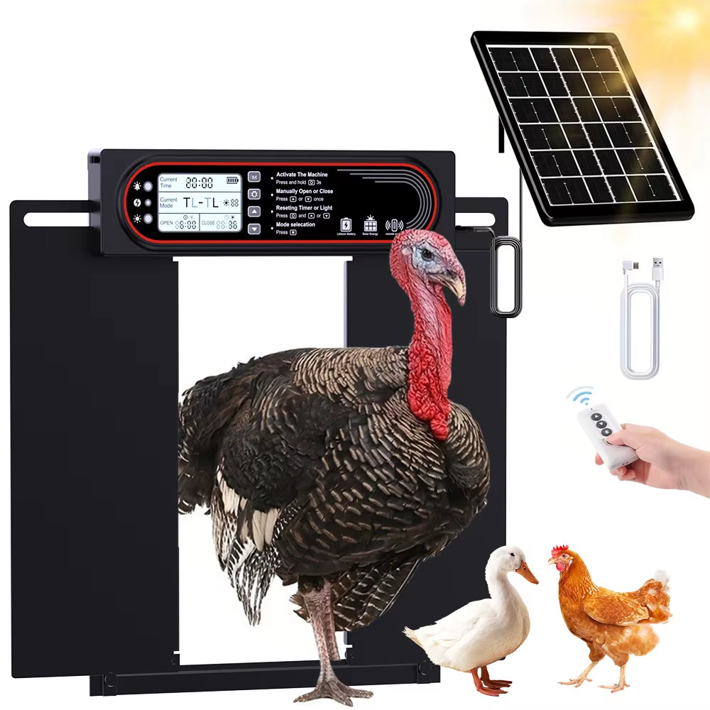 Extra-Large Automatic Chicken Coop Door – Smart Solar & Remote-Controlled for Large Birds