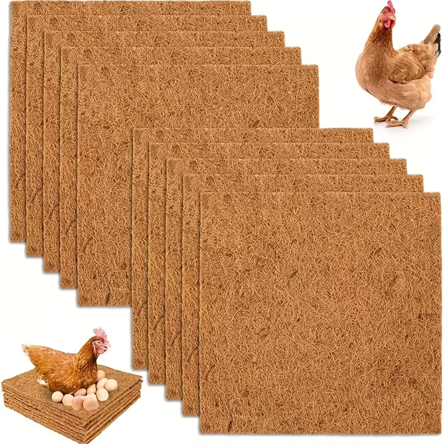 Chicken Nesting Box Liners – 25x25cm Reusable Coop Nest Mats (1 or 10 Pack)