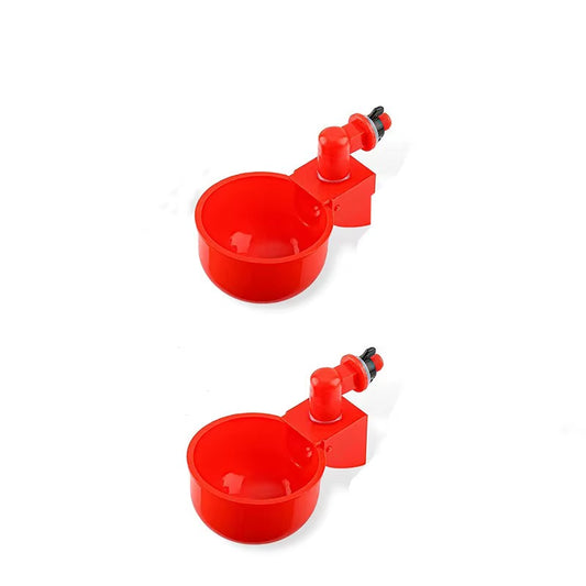 Gravity-Fed Poultry Waterer for Chickens – Red, 2–6 Cup Pack