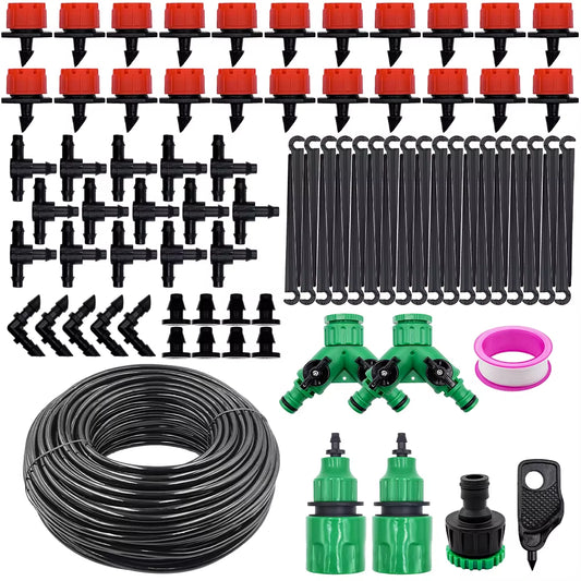 Micro Drip Irrigation System Kit – Adjustable Automatic Garden Watering System 5M - 20M for Raised Beds & Greenhouses