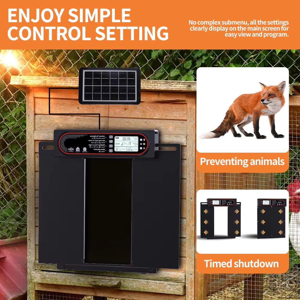 Extra-Large Automatic Chicken Coop Door – Smart Solar & Remote-Controlled for Large Birds