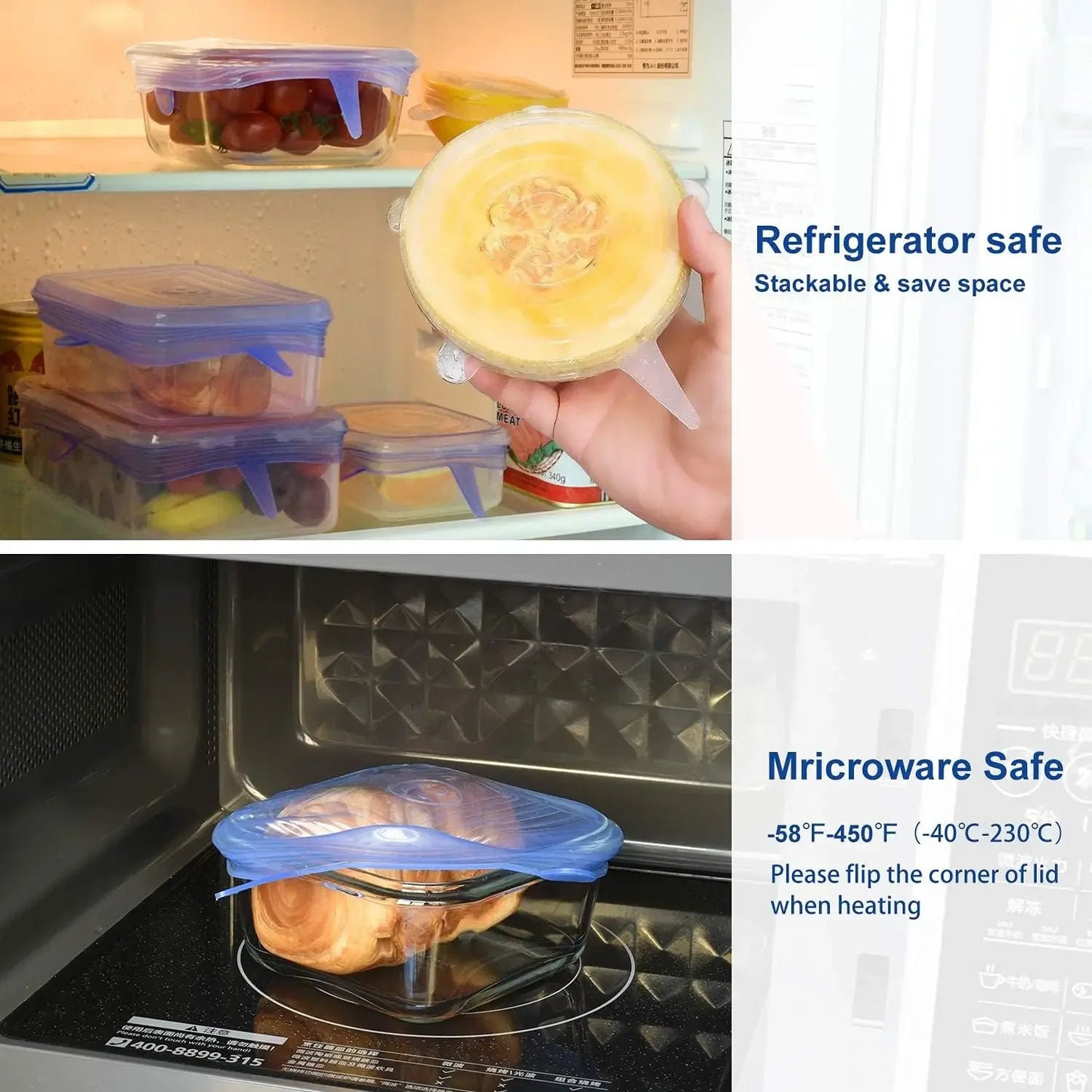 Reusable Silicone Stretch Lid Set – Eco-Friendly Food Covers for Bowls, Cups & Containers (6 or 12-Piece Set)