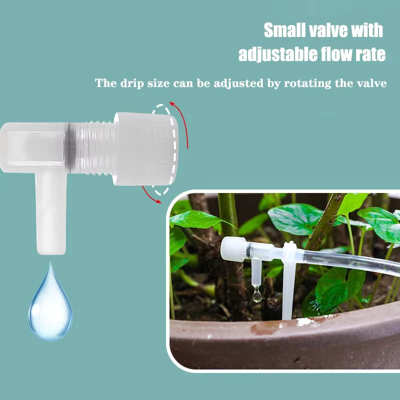 Gravity-Fed Drip Irrigation Kit with Regulating Valve – Water-Saving Garden System for Rain Barrels & Raised Beds 3M-20M