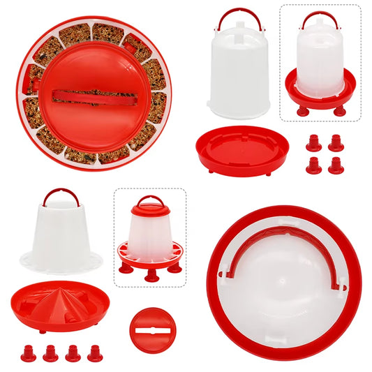 Standing Poultry Waterer & Feeder – 1.5kg / 3L Gravity-Fed Chick & Small Flock Drinker for Brooder Pens