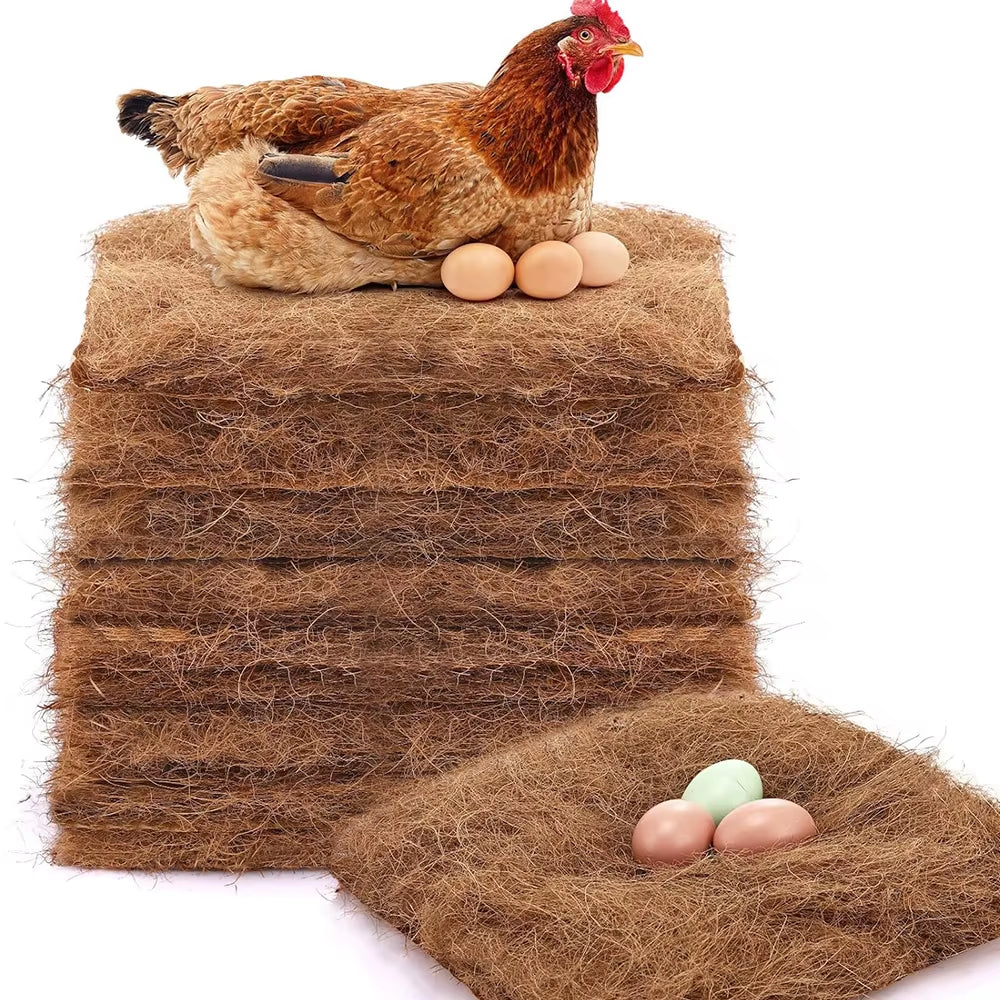 Chicken Nesting Box Liners – 25x25cm Reusable Coop Nest Mats (1 or 10 Pack)