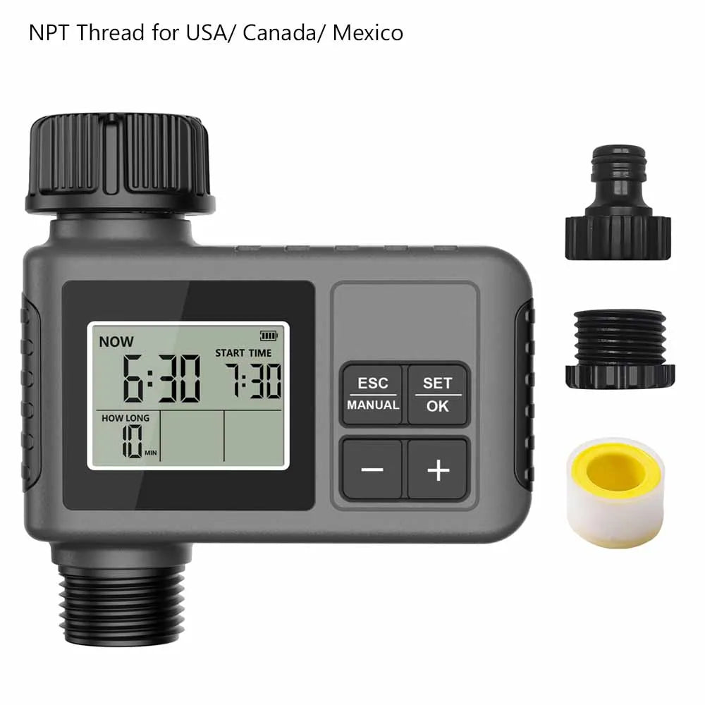 Automatic Water Timer - Programmable Garden Irrigation Controller with LCD Display