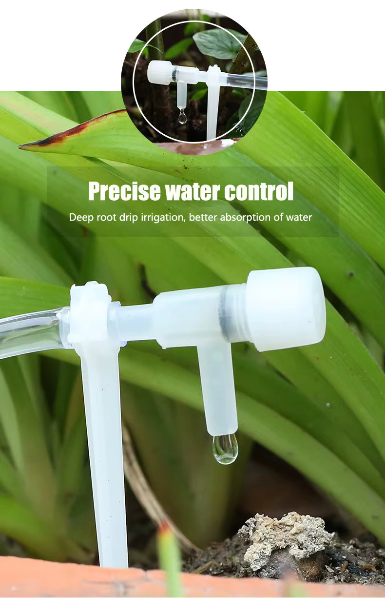 Gravity-Fed Drip Irrigation Kit with Regulating Valve – Water-Saving Garden System for Rain Barrels & Raised Beds 3M-20M