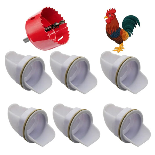 DIY No-Waste Chicken Feeder Port Kit – Gravity Bucket & Barrel Poultry Feeder Inserts – Weather & Rodent Resistant Feeding System
