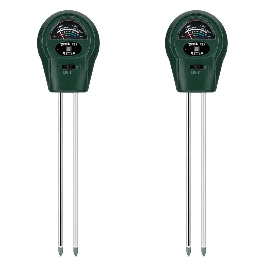 3-in-1 Soil Meter - Battery-Free pH, Moisture & Light Tester for Gardens