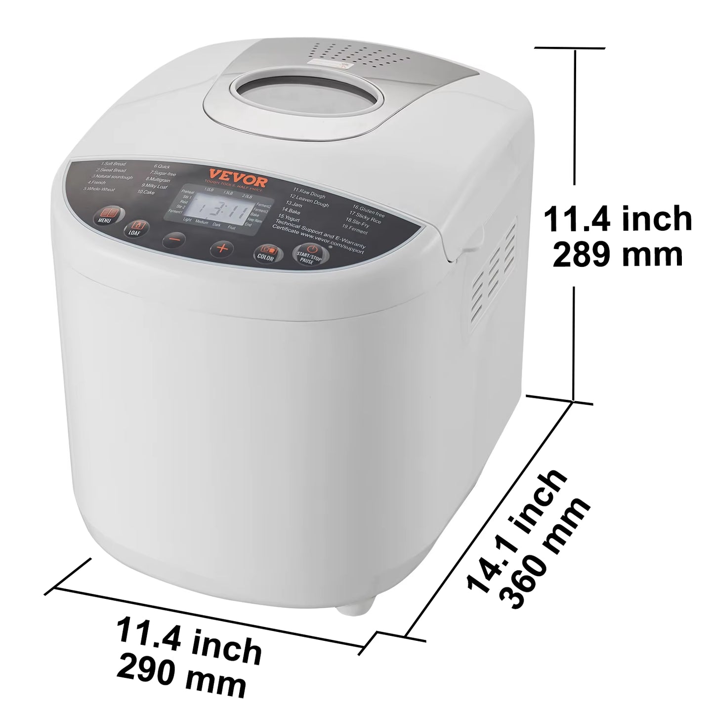 Bread Maker Machine - 15-in-1 Automatic Bread Machine for Homemade Loaves & Dough