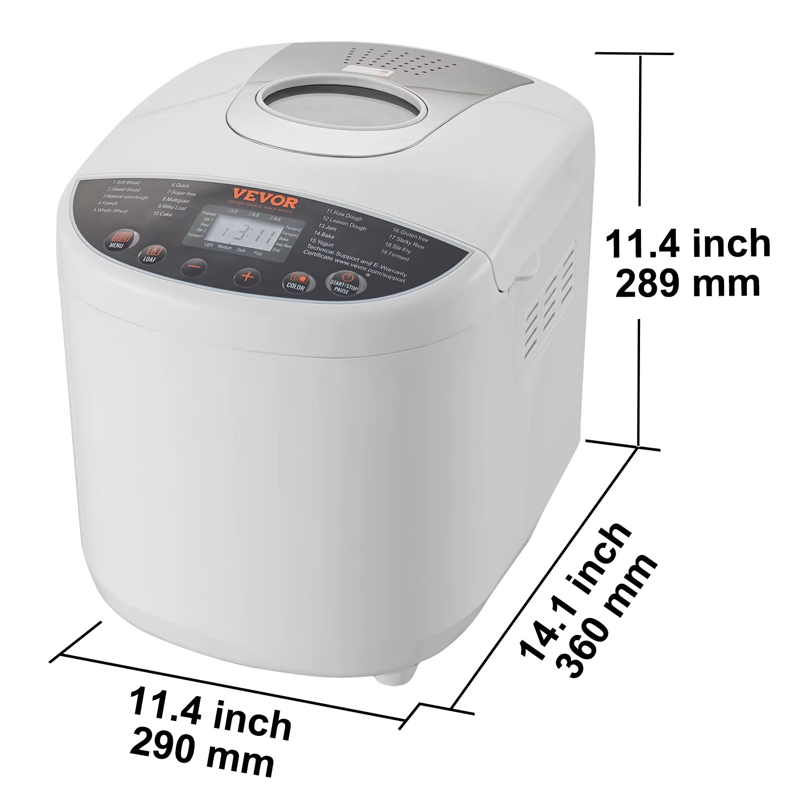 Bread Maker Machine - 15-in-1 Automatic Bread Machine for Homemade Loaves & Dough
