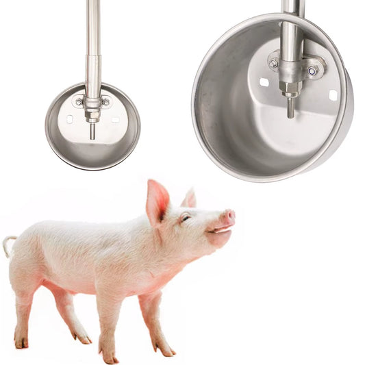 Stainless Steel Automatic Pig Drinking Bowl – 360° Touch-Type Waterer for Pigs & Piglets
