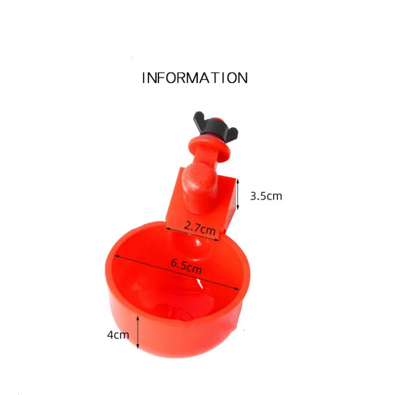 Gravity-Fed Poultry Waterer for Chickens – Red, 2–6 Cup Pack